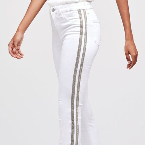 L'AGENCE Margot High Rise Double Crystal in Blanc - Picture 2 of 4
